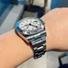 Мужские часы высокого качества GMT42mm 216570 Белый Черный циферблат Оранжевая игла Explorer из нержавеющей стали Механические автоматические мужские часы