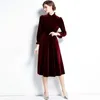 Casual Dresses French Romantic Style Wine Red Party Mofterable Warming Trendy Velvet Bodycon Autumn Dress for Young Lady Tunic Vestido