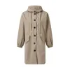 2024 Trenchcoat für Frauen eleganter Windbreaker -Kapuze -Mantel Herbst Feder Jacke Loose Outwear Koreanischer Stil Abrigos Para Mujeres 240415