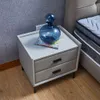 Nicbex 21.7 "X17.7" Modern NightStand 2 -lådor nattstativ med PU -läder och hårdvaruben End Bord Bäddskåp för vardagsrum/sovrum, Beige