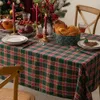 Christmas Plaid Tablecloth Festive Checkered Table Cover Xmas Party Dinner Washable Reusable Table Cloth Desktop Decoration 240322