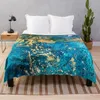 Blankets Bright Gold And Turquoise Abstract Throw Blanket Soft Bed