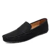 Casual schoenen Loveontop heren Penny Loafers zachte slip op handgemaakte lederen mocassins mannelijk bruin plus maat