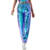 Spodnie damskie kobiety szerokie nogi metalowe holograficzne spodnie uliczne z refleksyjnym połyskiem hip hop