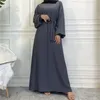 Ethnic Clothing Plain Abaya Dubai Muslim Hijab Dress Elastic Sleeves Basic Closed Abayas For Women Turkey Ramadan Islamic Kaftan Robe