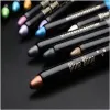 parelmoer Glitter Oogschaduw Potlood Blauw Waterdicht Blijvende Shimmer Oogschaduw Eyeliner Markeerstift Stick Ogen Make-up Cosmetische T0cb #