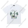 Tik Tok Influencer Same Designer Brand Pure Cotton Highバージョン夏の新しいプリント漫画恐竜。カップルスタイルの黒い白いゆるい短袖Tシャツ