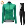 Maillot de cyclisme femmes chaud hiver thermique polaire vêtements de vélo vtt en plein air équitation Sport à manches longues Ropa Ciclismo Mujer 240313