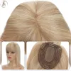 Toppers Tess Hair Toppers with Bangs 13x15cm Femmes Topper Natural Hair Wigs Clip dans Human Hair Extension 12inch Femmes Positre Blonde