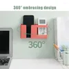 Kitchen Storage 1/3PCS Punch-free Mobile Phone Holder Wall Mount Stand Remote Control Rack Multifunction Box Organizer Container