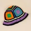 Berets Womens Crochet Knit Bucket Hats Cute Handmade Fisherman Casual Multicolor Beach Boho Beanie Caps