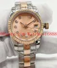 Real Photo 3 Color 26mm Woman Watch 126234 из нержавеющей стали и 18K Rose Gold Green Brown Diel Diamond 2813 Автоматические механические женские наручные часы