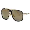 Men Sunglasses 6615 mode retro metaal dames grote frame paar paddenspiegel ronde gezicht zonnebril pf