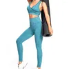 Calças femininas de duas peças mulheres sutiã esportivo sem costura alta lmpact sexy yoga fitness top roupa interior push-up sportswear feminino