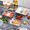 Opslagflessen Roestvrij staal Rechthoekig Vierkant Bord Buffet Fast Food Picknick Groentepot Met Deksel Doos Diep Dienblad Verdikt