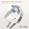Elektrische nek- en rugmassage Draadloze schouder kneden Massagekussen Trapezius Cervicale sjaal 240313