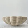 Decorative Figurines Wabi-Sabi Natural Travertine Marble Home Accessaries Flower Design Stone Fruit Bowl