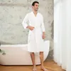 Men's Sleepwear H Solid Color Autumn Lightweight Couples' Knee Length Absorbent Bathrobe Sexy