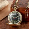 Pocket Watches Two Smooth Mechanical Pocket es Luminous Digital Hands For MenS Pocket es Luxurious Retro Gold Black Fob Chain Clock L240322