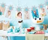 Decorazione per feste JOYMEMO Winter Onederland Decorazioni per il primo compleanno per Boy Girl Blue Snowflake Po Banner Palloncini argento