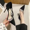 Robe chaussures bout pointu pompes femmes sexy cristal fête talons hauts mariage daim dame à la mode designer bureau travail femme