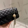 22A Perle Crush Classic Mini Rectabgular Klappenbeutel Lambskin Antike Ball Metall Hardware Crossbody Schulterhandtaschen Outdoor Sacoche für Frauen 20 cm