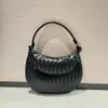 Borse a tracolla Primavera/Estate Nuova borsa da mamma per panino sotto le ascelle intrecciata in vera pelle, moda coreana, in pelle bovina palmare per donna