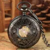 Pocket Watches ny ankomst till utsökt växelhjul ihålig fickmekaniska fob es dragspel heta säljer mens kedja klocka kvinnors gåva l240322