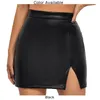 Skirts Skirt Polyester Pu Leather Sexy Womens Slight Strech Solid Color Wet Look High Waist All Season Club Party Bodycon