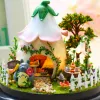 Boxen Zarte Cartoon DIY Spieluhr Mit Glas Abdeckung Zusammengebautes Puzzle Spielzeug Geburtstag Geschenk Schöne Garten Figuren Artware