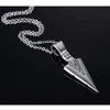 Pendant Necklaces Film Style Silver Gold-color Stainless Steel Sword Arrow Arrowhead Necklace Men Long Chain Personality Man