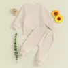 Ensembles de vêtements pour bébés filles, vêtements de printemps, 2 pièces, imprimé marguerite, manches longues, col ras du cou, survêtement, tenue de survêtement