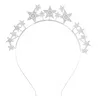 Головные уборы с покрытием золотого, серебряного цвета, повязка на голову со звездами, повязка для волос ручной работы со сплавом для банкета, свадебные платья, юбки