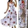 Custom Designs Floral Printed Vacation Beach Women Elegant Dresses Vintage Holiday Maxi Long Dress Summer Casual