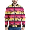 Jaquetas masculinas Maldivas Sunset Zipper Jaqueta para Homens 3D Impresso Hawaiian Beach Moletom Mangas Compridas Tops Mulheres Soltas Bomber Casaco