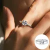 Anéis de cluster 925 prata esterlina zircão anel geométrico para mulher menina moda simples design quadrado jóias festa presente gota