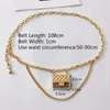 Ceinture de chaîne de luxe pour femmes, Mini taille, sac en métal doré, ceinture ajourée, pompon, accessoires de bijoux de corps 240308
