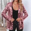 Women's Suits Fashion Sequins Blazers Suit Jacket Casual Long Sleeve Glitter Party Wear Shiny Lapel Coat Rave Outerwear