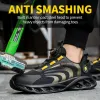 Bot yeni tasarım güvenlik ayakkabıları erkek çelik ayak spor ayakkabı ışık delme geçirmez iş ayakkabıları döndürülmüş düğme adam iş güvenlik botları antizh