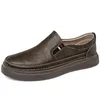 Mocassins de altura masculina de alta qualidade Sapatos de couro reais sapatos de couro Oxford Sapatos de massagem confortáveis 240407