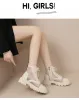 Stiefel neue atmungsaktive Mesh Sommer -Knöchelstiefel für Frauen fashion schwarzer Beige Zip Schnürung Casual Schuhe Frau Flachplattform coole Stiefel