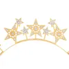Kopfschmuck, vergoldet, silberfarben, Stern-Stirnband, handgefertigtes Haarband mit Legierung für Bankett, Brautkleider, Röcke