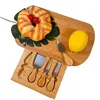 Plates 4 Cheese Cutter Board Set Bread Fruit Western Tableware Bamboo