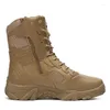 Chaussures de fitness Arrivée Bottes militaires pour hommes de haute qualité Randonnée en plein air Hommes Anti-collision Armée Tactique Sport Camping Trekking Baskets