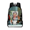 Mochila spoof skibidi toalete homens unisex bolsa de ombro camcorderman alto-falante tv homem cinegrafista dos desenhos animados meninos meninas escola