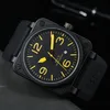 2024 Beller Mens Women Wristwatches Men Automatic Mechanical Watch Bell Brown Leather Black Ross Rubber Wristwatches Gift #77778