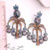 Brincos pendurados Bilincolor Micro Inlaid Zircon Pineapple Tree para mulheres