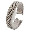 Bracelets de montre 316L Argent 2 Tons Or Solide Courbe Fin Jubilé Bracelet Bracelet Fit For222C