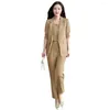 Women's Two Piece Pants Women Ankle Length Set Slim Fit Formal Suit Elegant Business With Vest Coat Lapel For Office