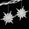 Kerstversiering Sneeuwvlok Ornamenten 3D Ijswitte Sneeuwvlokken DIY Ambachten Opknoping Hangers Kerstboom Jaar 2024